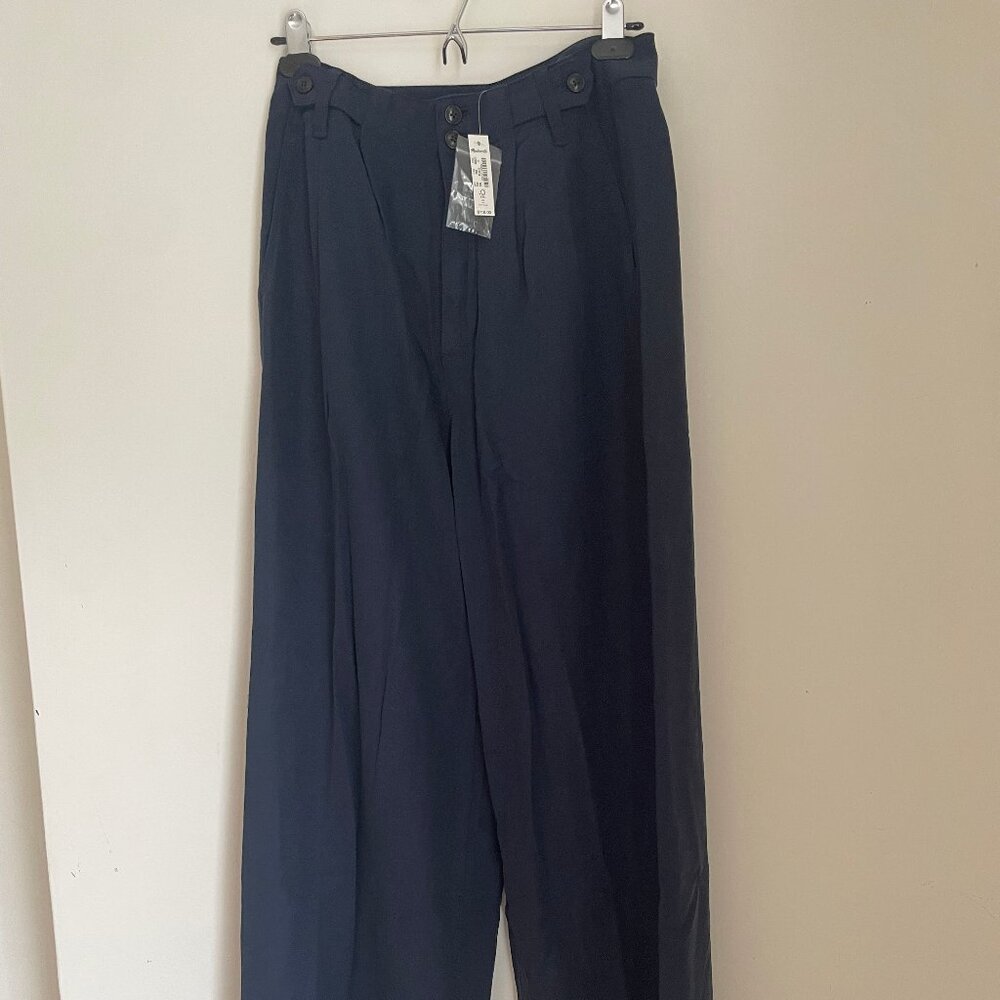 Madewell The Harlow Wide Leg Pant - size 0 - navy - NWT